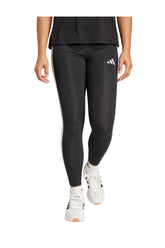 Legging fitness long coton femme - 3 bandes noir blanc