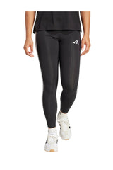 Legging fitness long coton femme - 3 bandes noir blanc